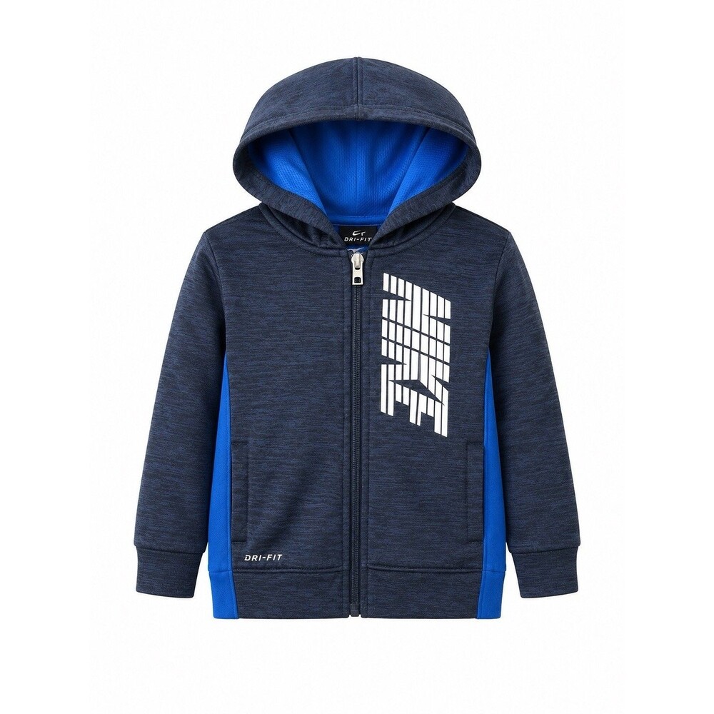 Nike Dri-FIT Toddler Hoodie Jacket 3T Blue Full Zip Athletic Sweatshirt